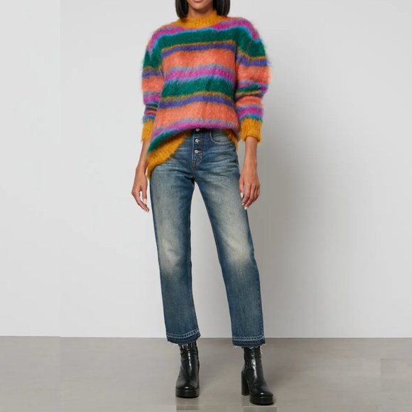 [NWT] Marni Striped Brushed Mohair-Blend Sweater (IT 38, US 2) - Picture 8 of 12